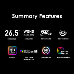 MSI MAG 273QP QD-OLED X24 27" 2K QHD 240Hz 0.03ms OLED Gaming Monitor