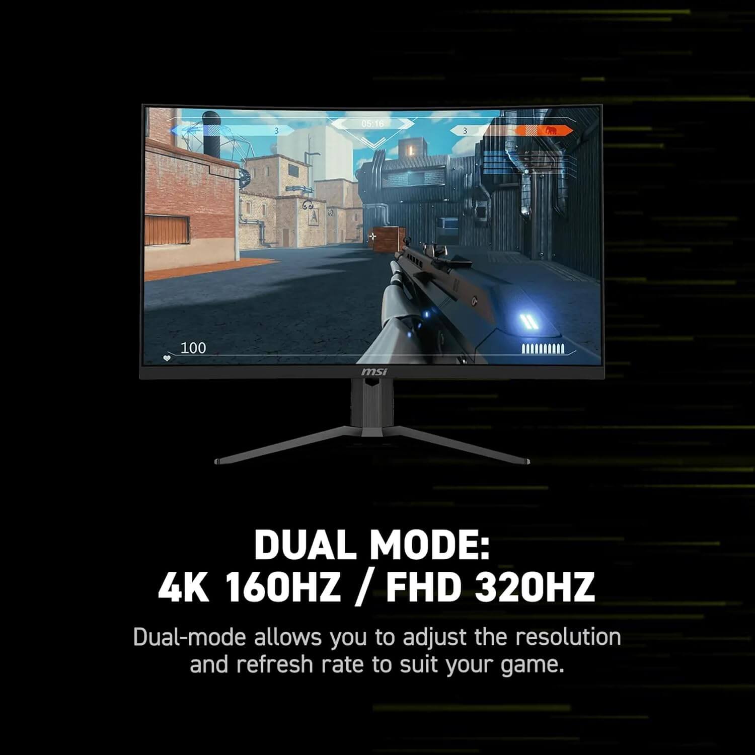 MSI MAG 321CUPDF 32” Dual Mode 4K 160Hz and Full HD 320Hz 0.5ms HDR Curved Gaming Monitor