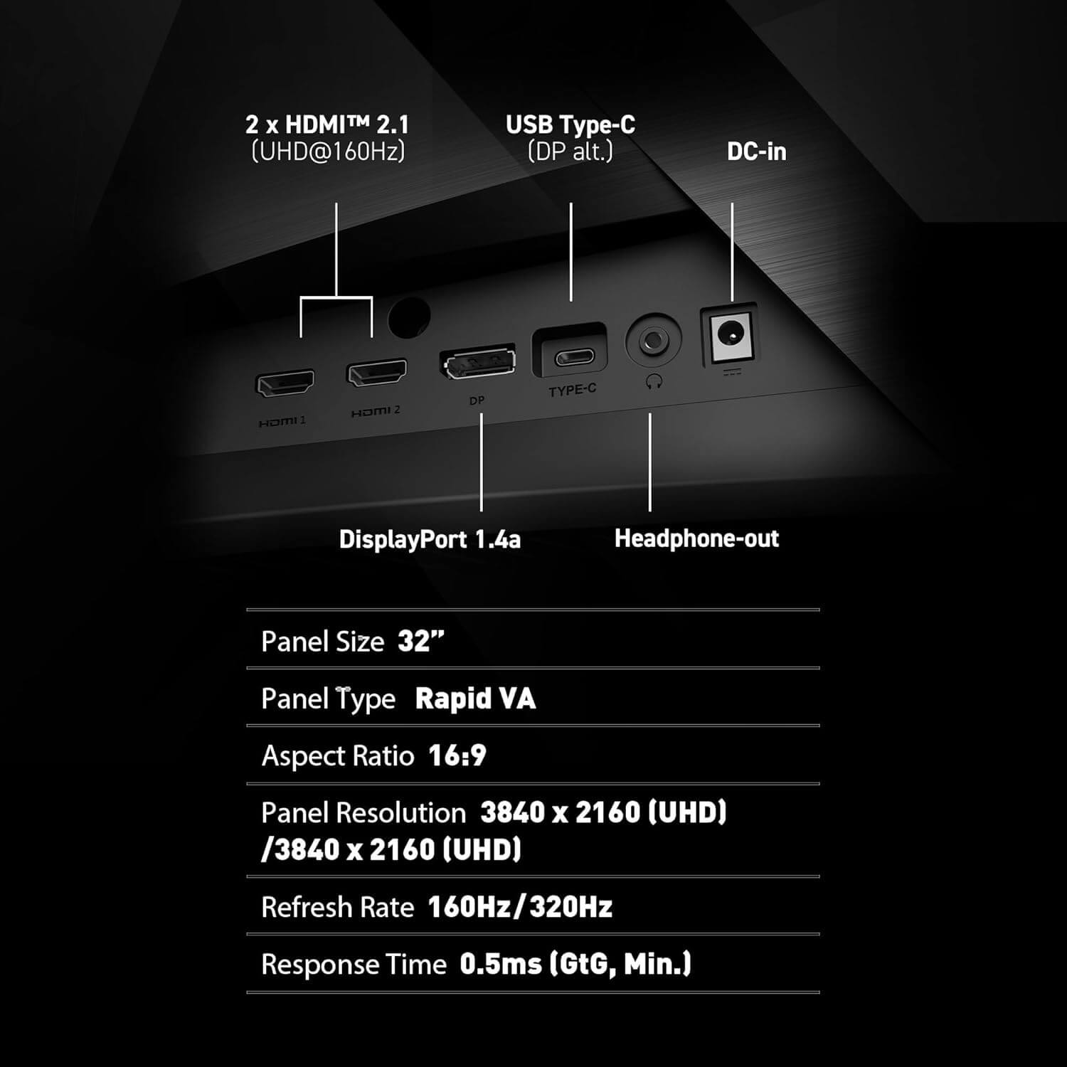 MSI MAG 321CUPDF 32” Dual Mode 4K 160Hz and Full HD 320Hz 0.5ms HDR Curved Gaming Monitor