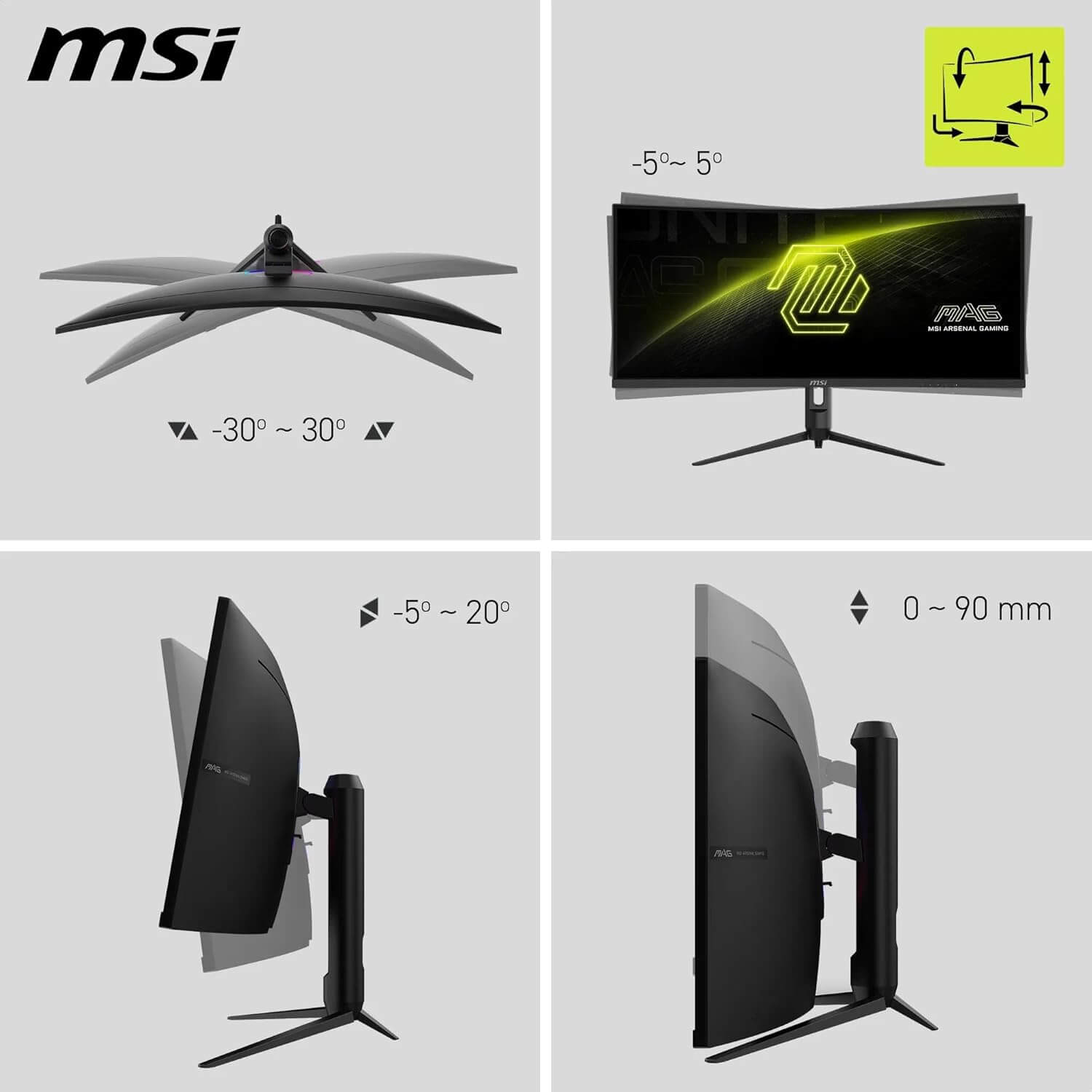 MSI MAG 342CQR E2 34"2K UWQHD 180Hz 1ms 1500R Curved Gaming Monitor