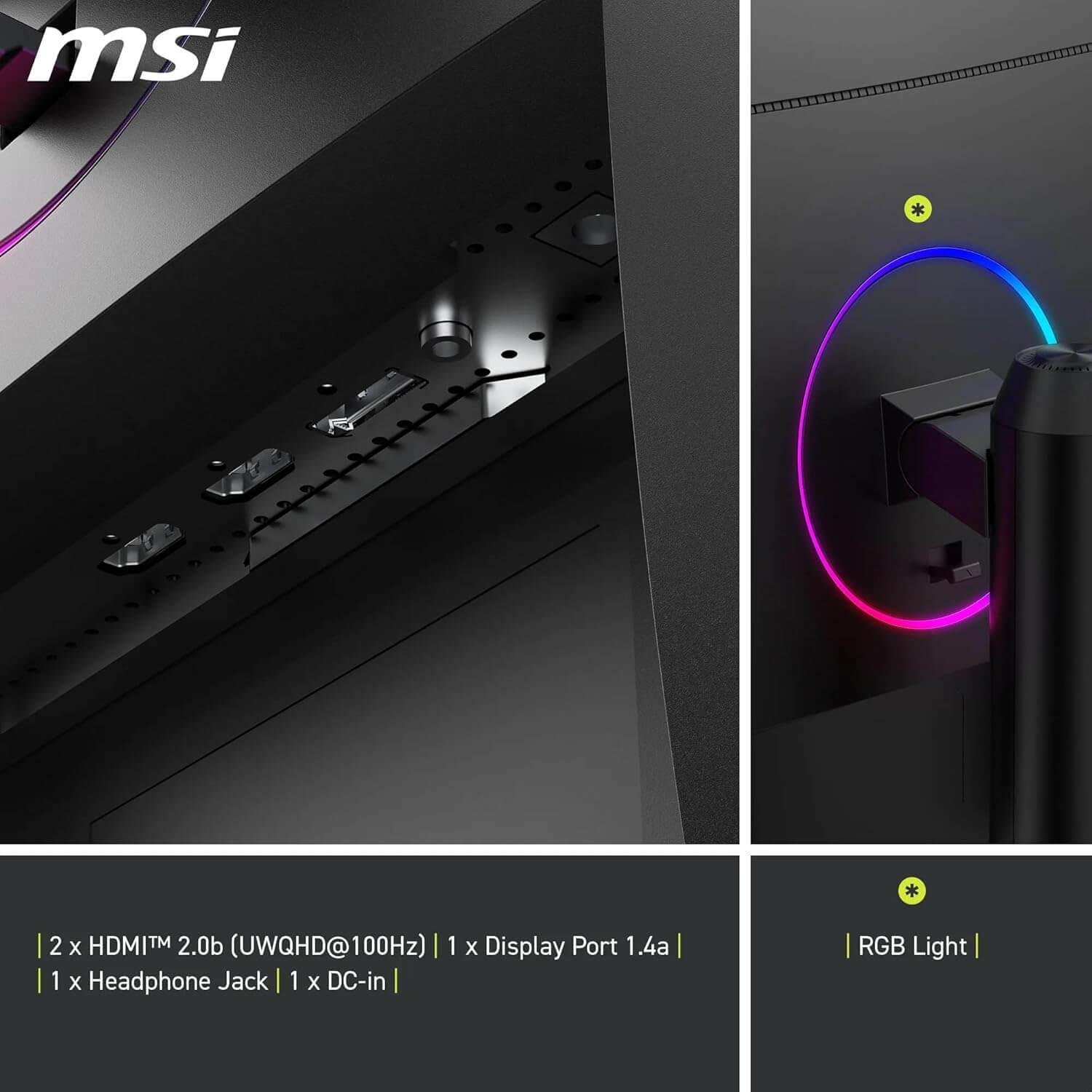 MSI MAG 342CQR E2 34"2K UWQHD 180Hz 1ms 1500R Curved Gaming Monitor