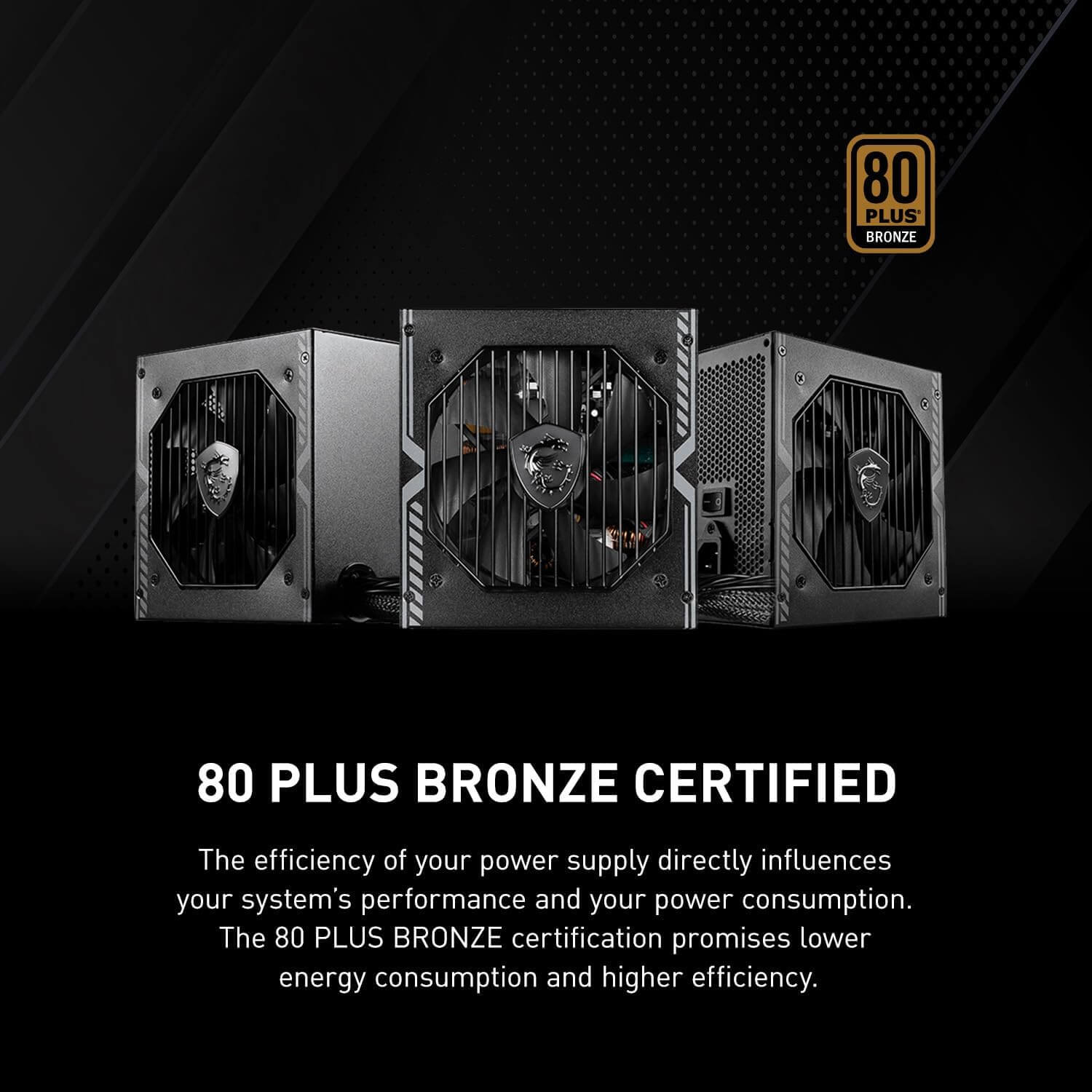 MSI MAG A650BN 650W 80+ Bronze Non-Modular Compact Power Supply