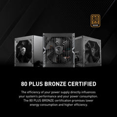 MSI MAG A650BN 650W 80+ Bronze Non-Modular Compact Power Supply