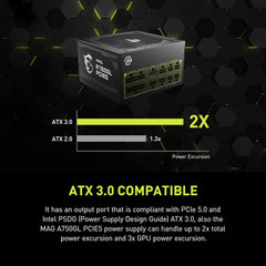 MSI MAG A750GL PCIE 5 750W 80+ Gold Fully Modular Power Supply