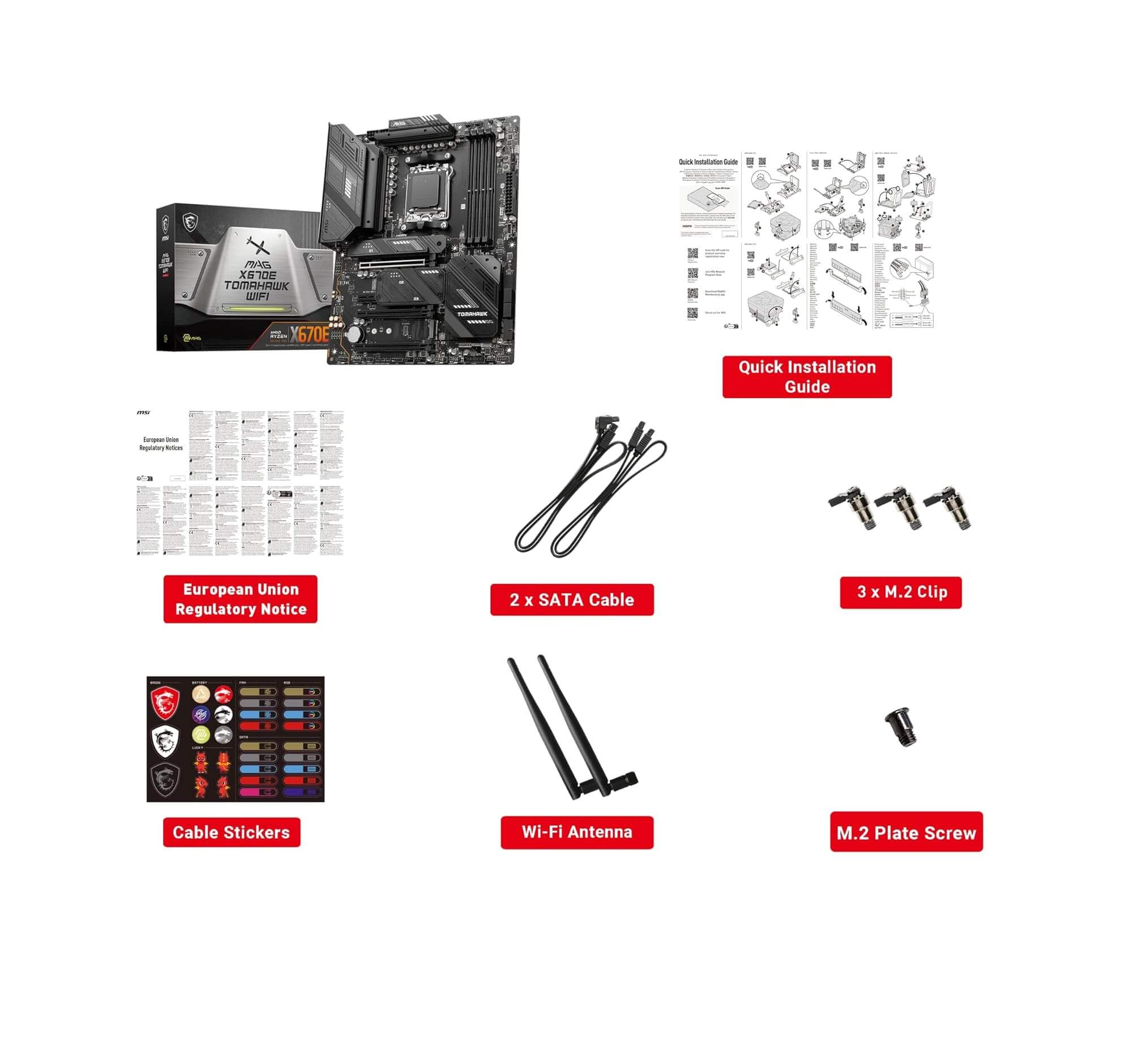 MSI MAG X670E Tomahawk WiFi DDR5 AM5 AMD ATX Gaming Motherboard