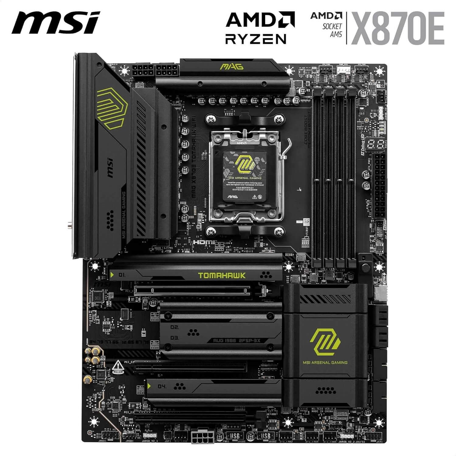 MSI MAG X870E Tomahawk WiFi DDR5 AM5 AMD Ryzen 9000 ATX Gaming Motherboard