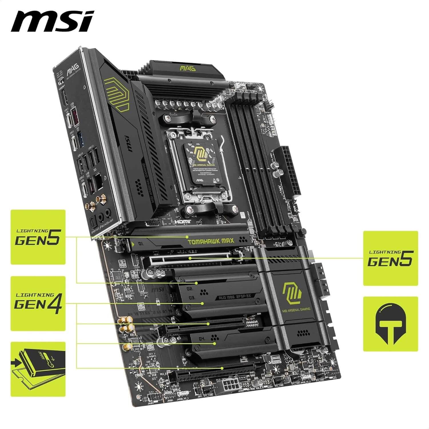 MSI MAG X870E Tomahawk WiFi DDR5 AM5 AMD Ryzen 9000 ATX Gaming Motherboard