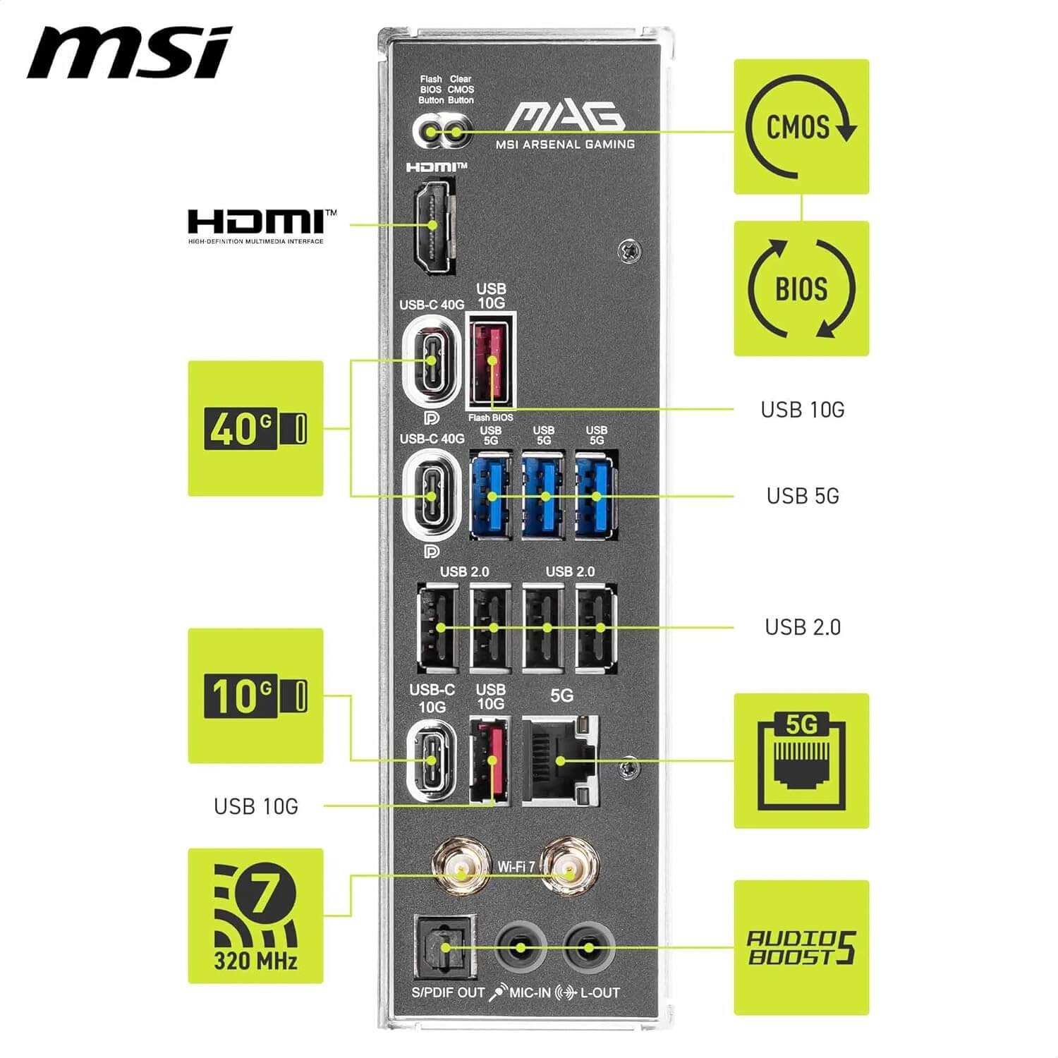 MSI MAG X870E Tomahawk WiFi DDR5 AM5 AMD Ryzen 9000 ATX Gaming Motherboard