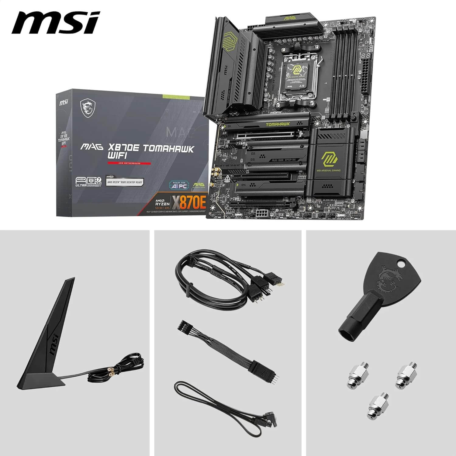 MSI MAG X870E Tomahawk WiFi DDR5 AM5 AMD Ryzen 9000 ATX Gaming Motherboard