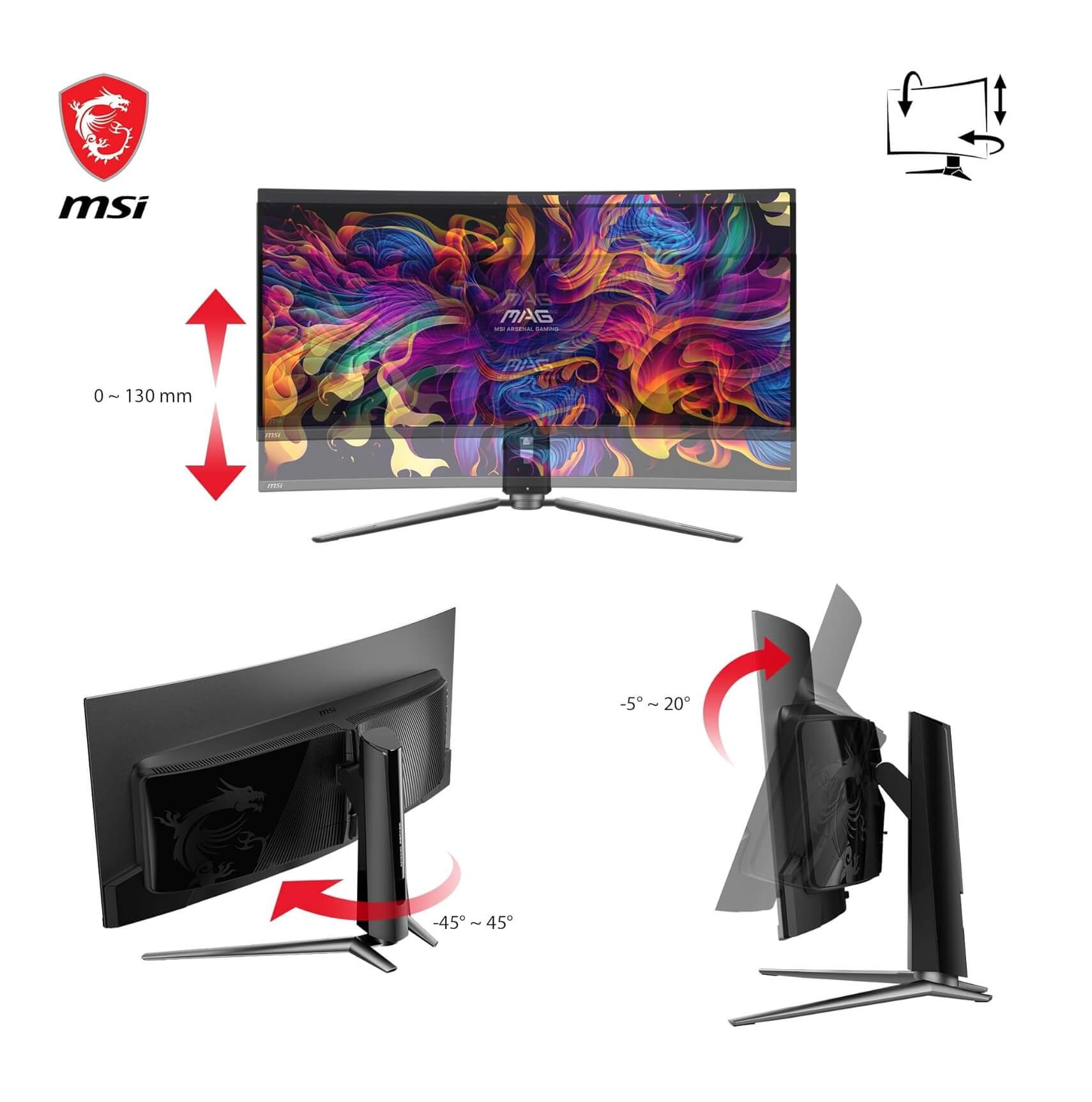 MSI MPG 341CQPX QD-OLED 34" UWQHD 240Hz 0.03ms Curved OLED Gaming Monitor