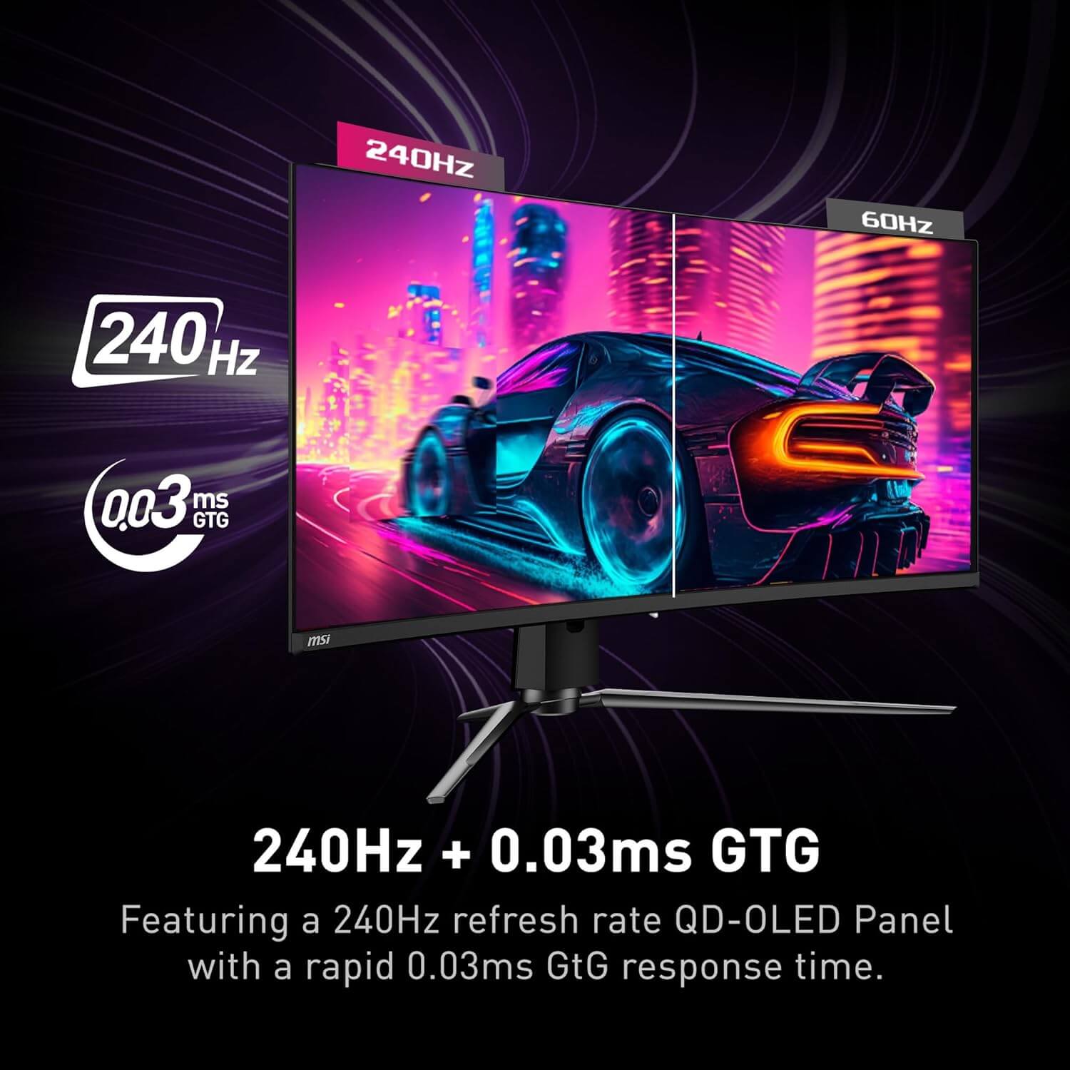MSI MPG 341CQPX QD-OLED 34" UWQHD 240Hz 0.03ms Curved OLED Gaming Monitor
