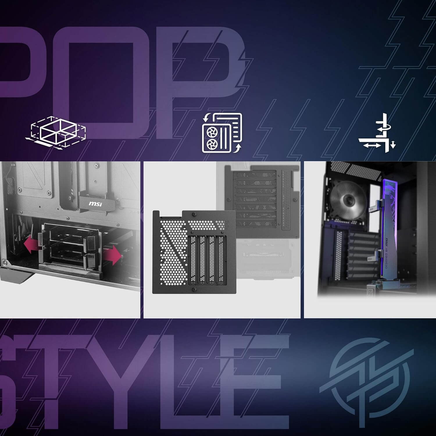 MSI MPG GUNGNIR 300R Airflow ARGB Premium ATX Mid-Tower Gaming Computer Case