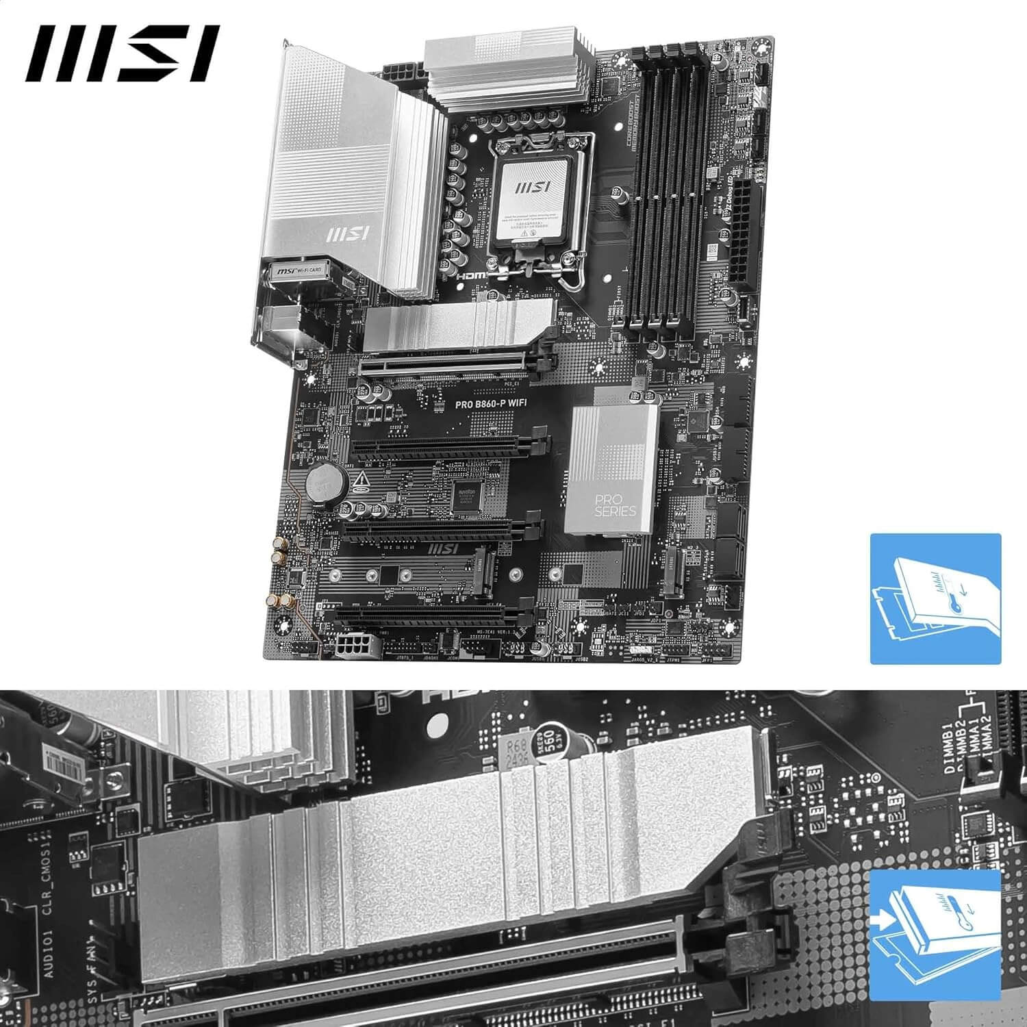 MSI PRO B860-P WiFi DDR5 Intel B860 LGA 1851 ATX Gaming Motherboard