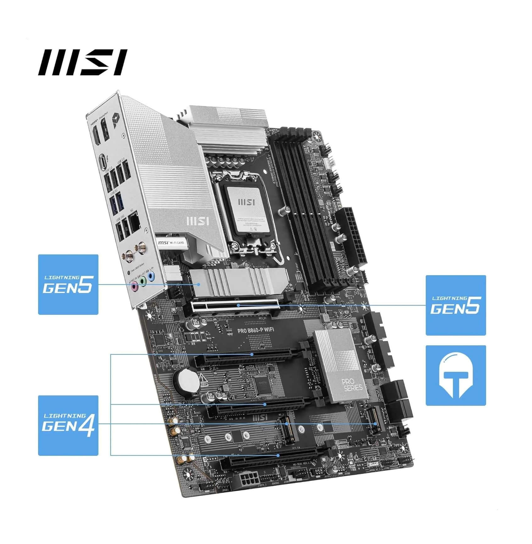 MSI PRO B860-P WiFi DDR5 Intel B860 LGA 1851 ATX Gaming Motherboard