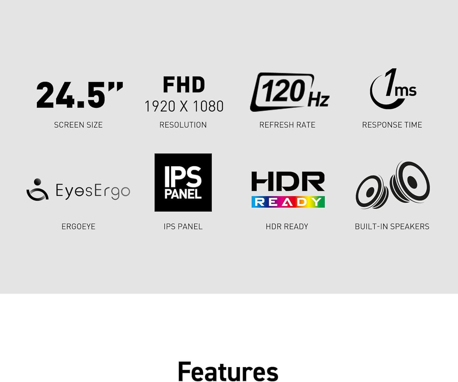MSI PRO MP251 E2 24.5" Full HD 120Hz 1ms HDR IPS Gaming Office Monitor