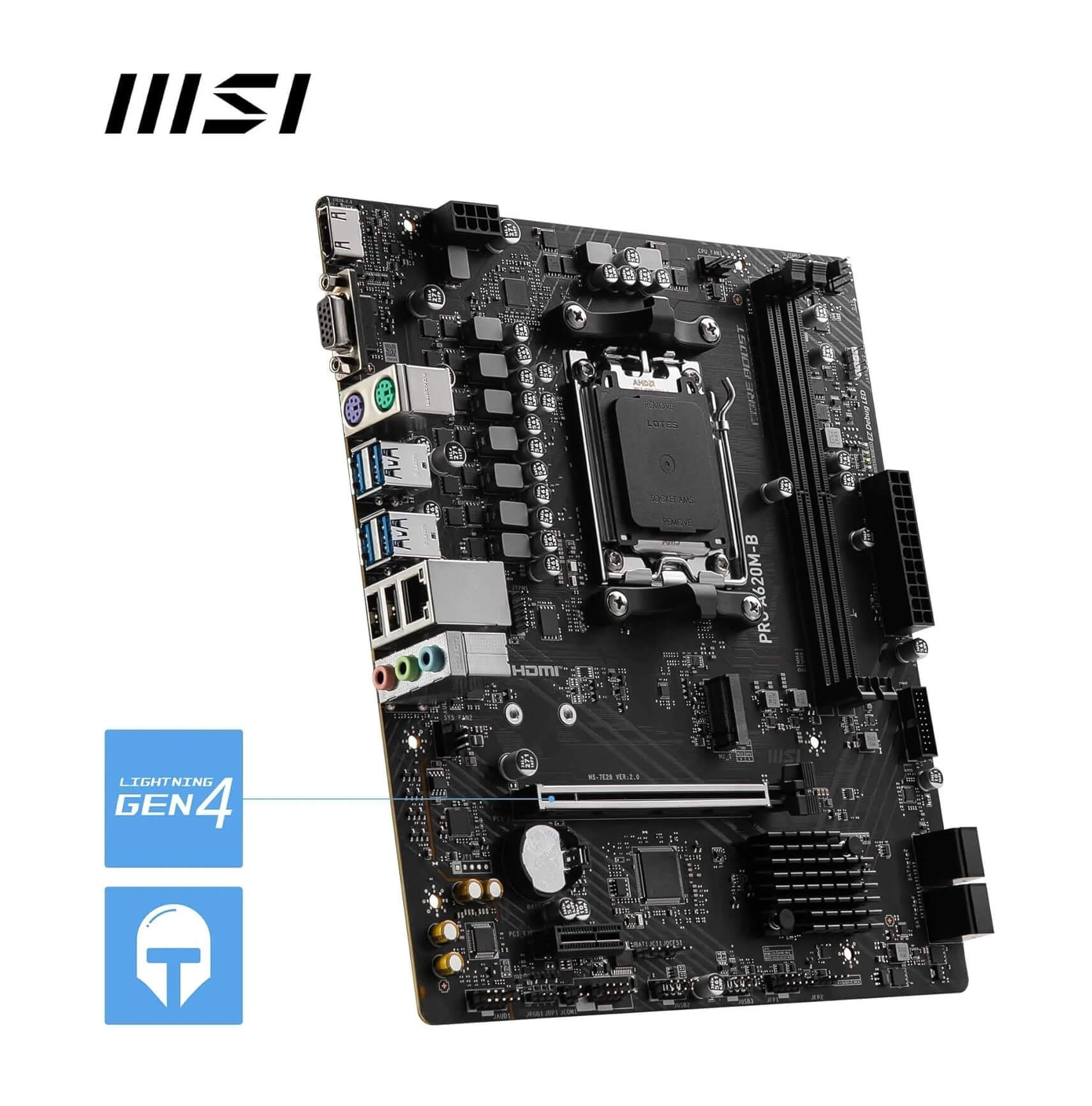 MSI Pro A620M-B DDR5 AM5 AMD Ryzen 9000 MicroATX Motherboard