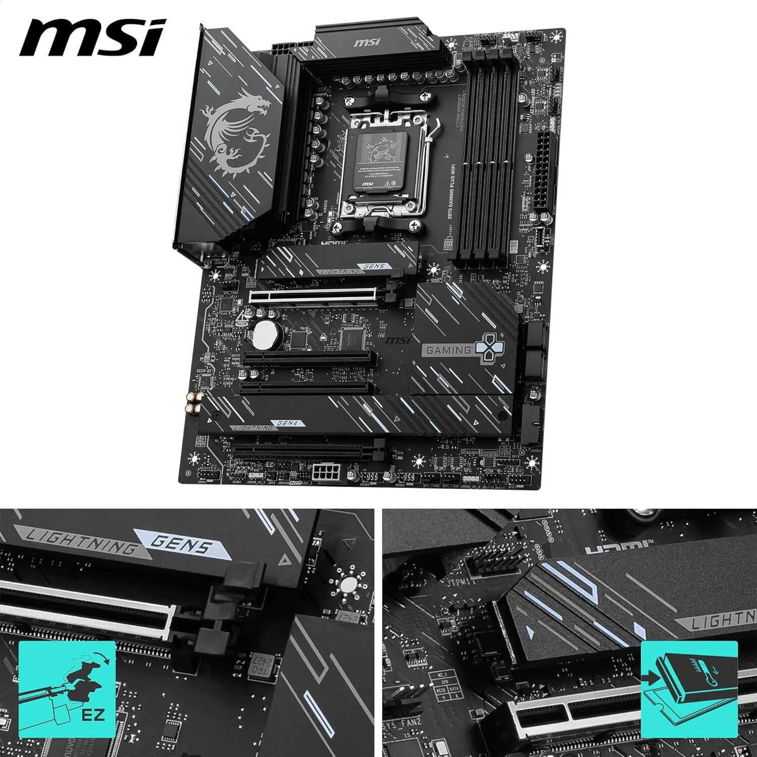 MSI X870 Gaming Plus WiFi DDR5 AMD AM5 ATX Gaming Motherboard