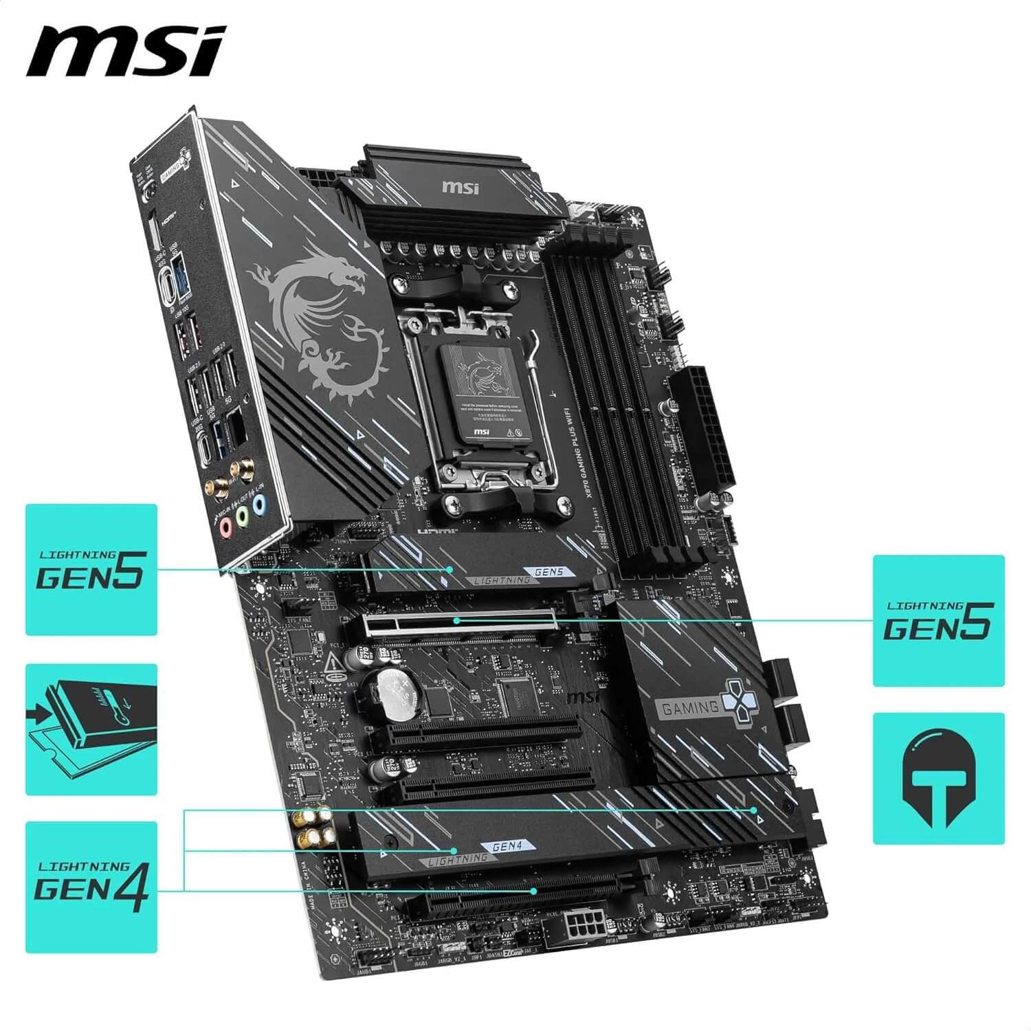 MSI X870 Gaming Plus WiFi DDR5 AMD AM5 ATX Gaming Motherboard