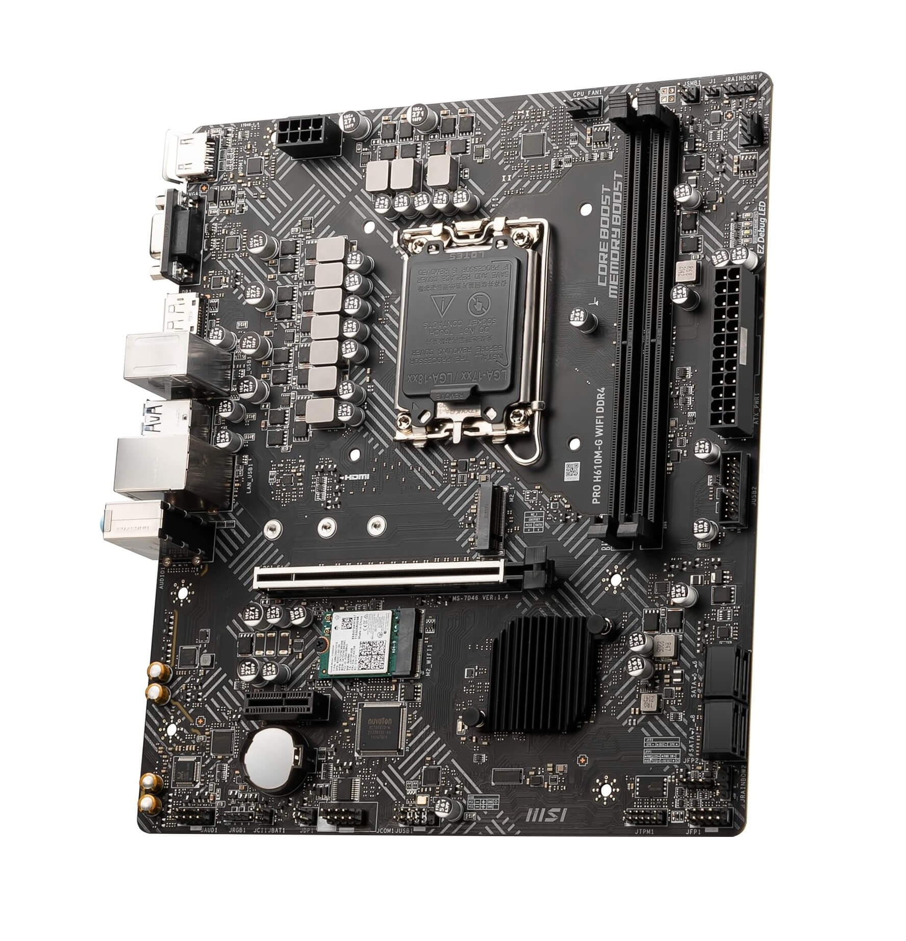 MSI Pro H610M-G Wifi DDR4 Intel 14th/13th Gen microATX Motherboard