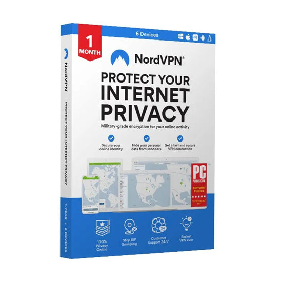 NordVPN VPN Service 6 Devices 1 Month - GLOBAL - Digital Key (PC, Android, Mac, iOS)