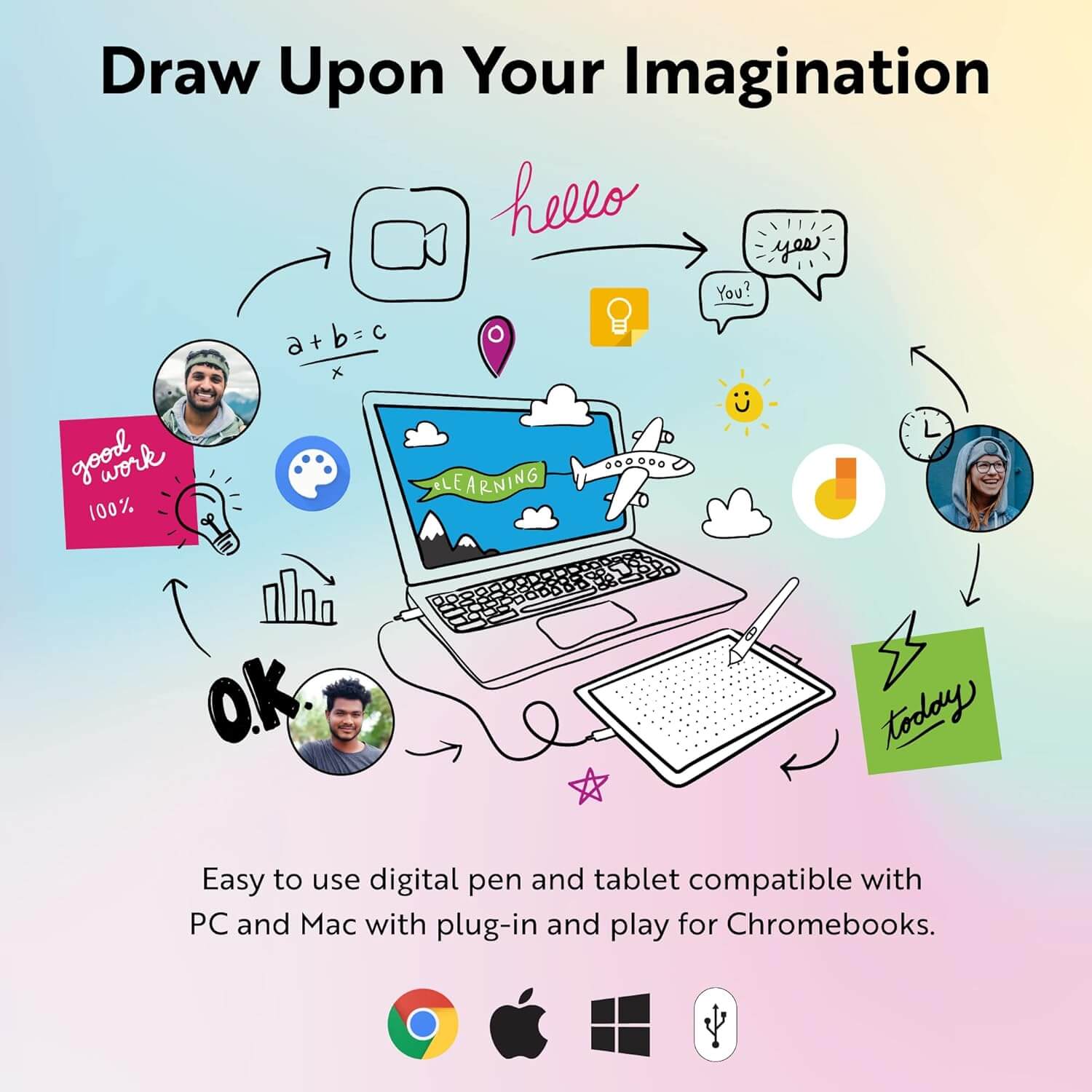 One by Wacom Small Graphics Drawing Tablet 8.3 x 5.7 Inches