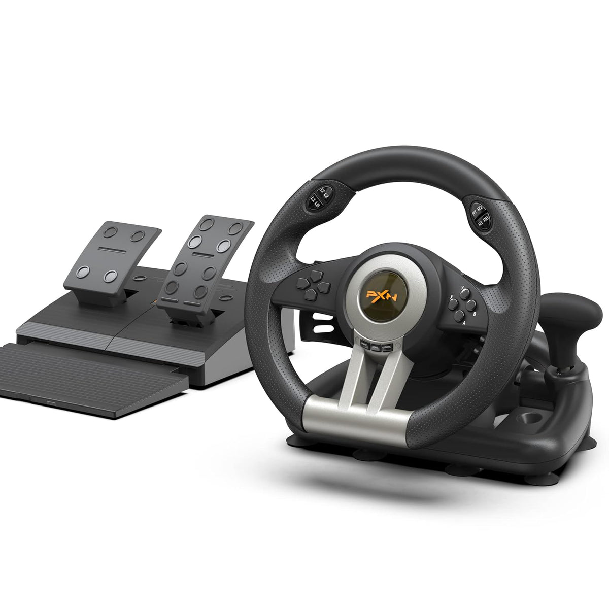 PXN V3 PRO 180 Degree Game Steering Wheel with Pedals for Xbox One, Xbox Series S/X, PS3, PS4, Switch