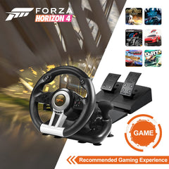 PXN V3 PRO 180 Degree Game Steering Wheel with Pedals for Xbox One, Xbox Series S/X, PS3, PS4, Switch