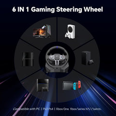 PXN V9 GEN2 270/900 Degree Race Steering Wheel with 3 Pedals and Shifter Bundle for PC, Xbox One, Xbox Series X/S, PS4, PS3
