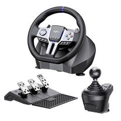 PXN V9 GEN2 270/900 Degree Race Steering Wheel with 3 Pedals and Shifter Bundle for PC, Xbox One, Xbox Series X/S, PS4, PS3