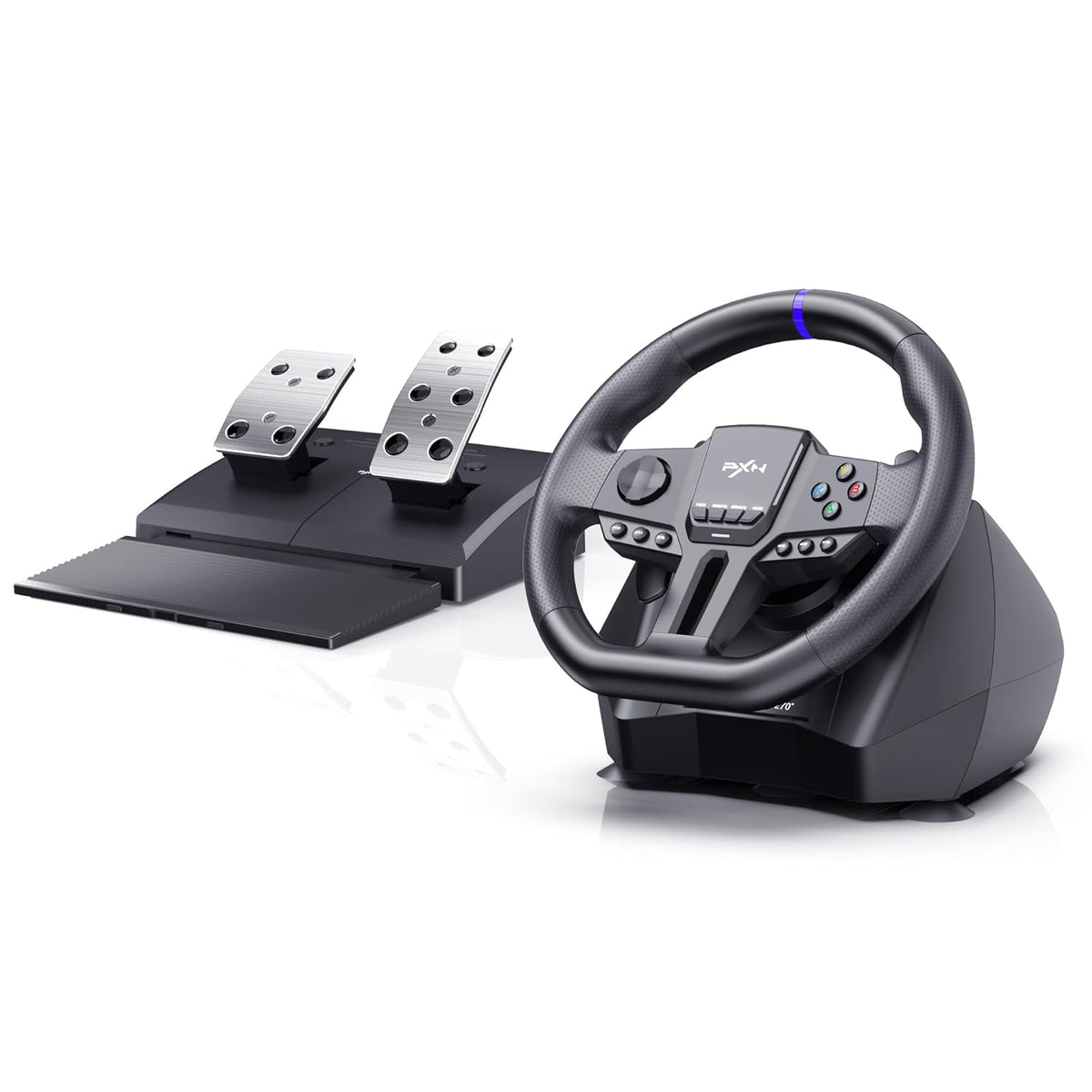 PXN V900 GEN2 270/900 Degree Race Steering Wheel with Pedals for PC, PS3, PS4, Xbox One, Xbox Series X/S, Switch