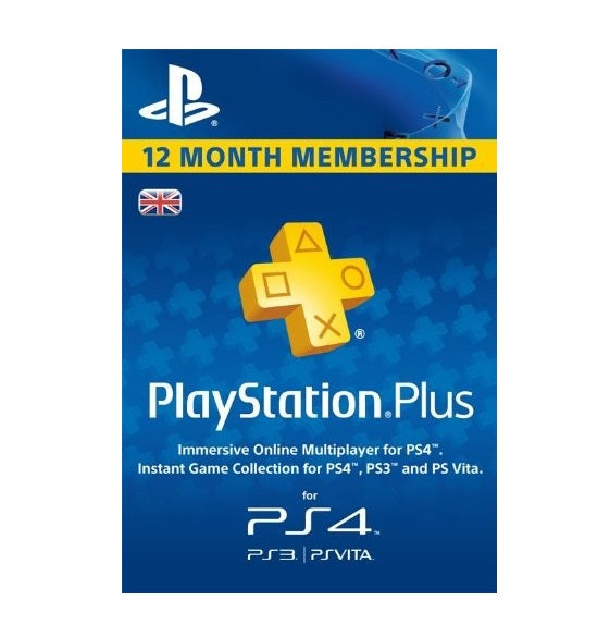 PlayStation Plus PSN 1 Year Membership - PS3/ PS4/ PS Vita [UK Region - Gift Card]