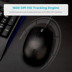 Rapoo N200 Optical Silent Wired Mouse - Black