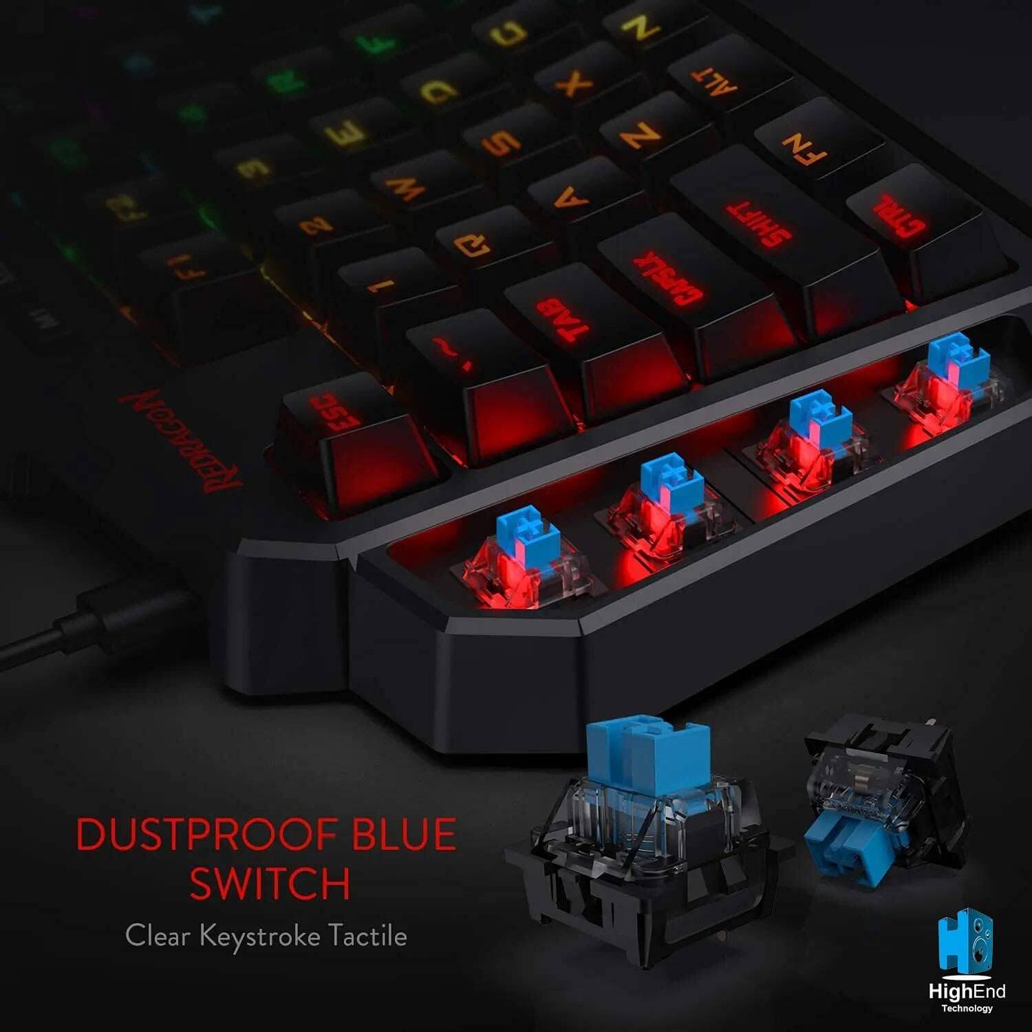 Redragon DITI X K601 RGB One-handed Mechanical Gaming Keyboard