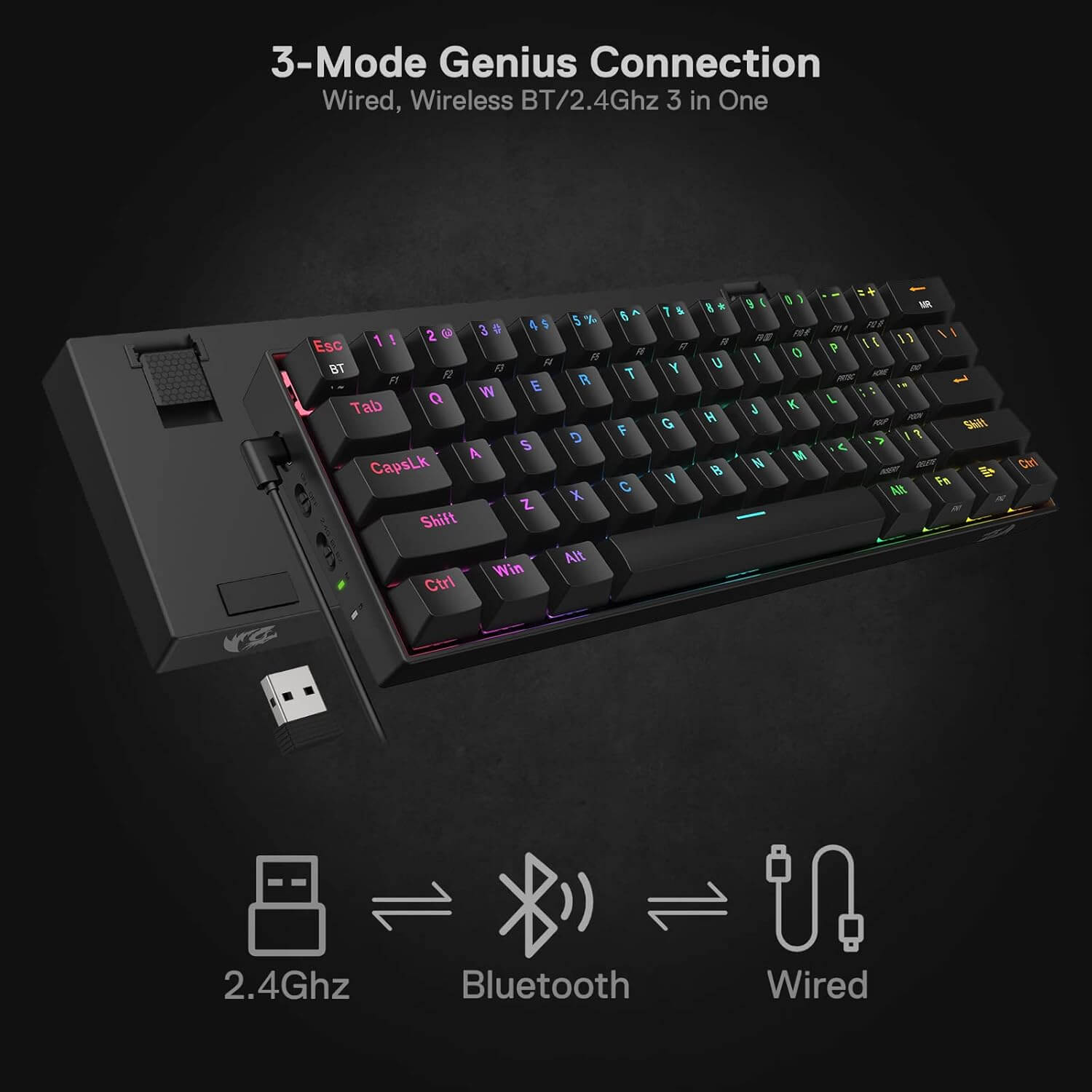 Redragon DRACONIC K530 60% Compact RGB Mechanical Keyboard