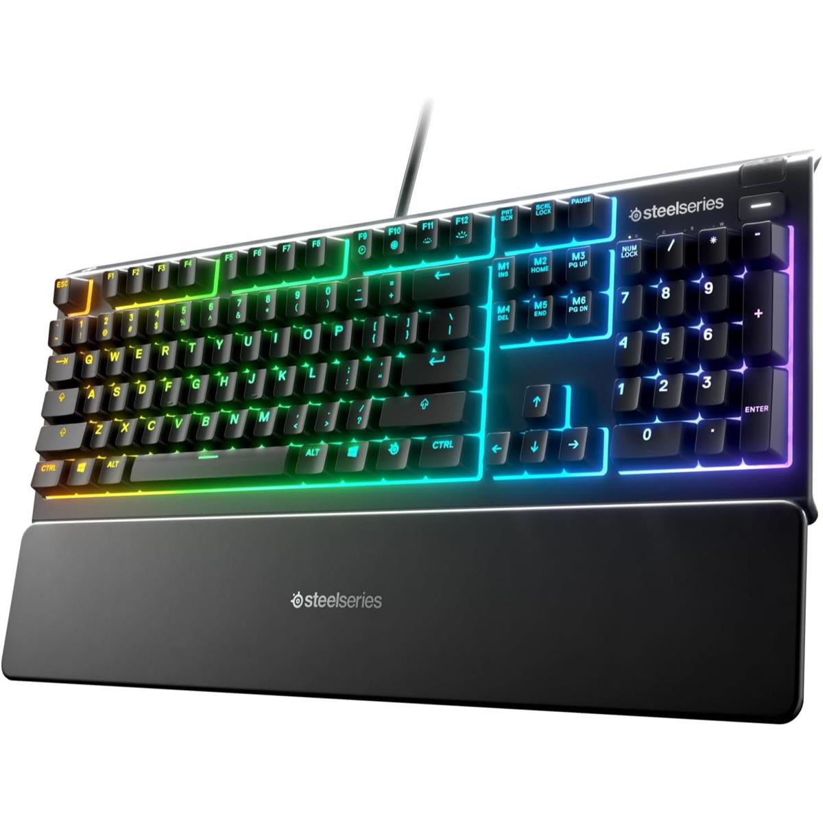 SteelSeries Apex 3 10-Zone RGB Illumination Gaming Keyboard - Whisper Quiet Gaming Switch