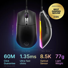 SteelSeries Rival 3 Gen 2 RGB Gaming Mouse with TrueMove Core Optical Sensor