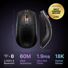 SteelSeries Rival 3 Gen 2 Wireless RGB Gaming Mouse with TrueMove Air Optical Sensor