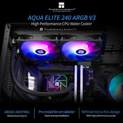 Thermalright Aqua Elite 240 V3 ARGB AIO 240mm CPU Liquid Cooler - Black