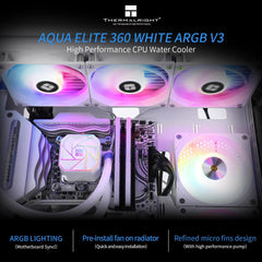 Thermalright Aqua Elite 360 V3 ARGB AIO 360mm Liquid CPU Cooler - White