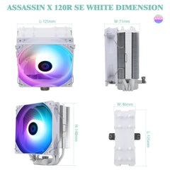 Thermalright Assassin X 120 Refined SE ARGB AM4 AM5 CPU Air Cooler - White
