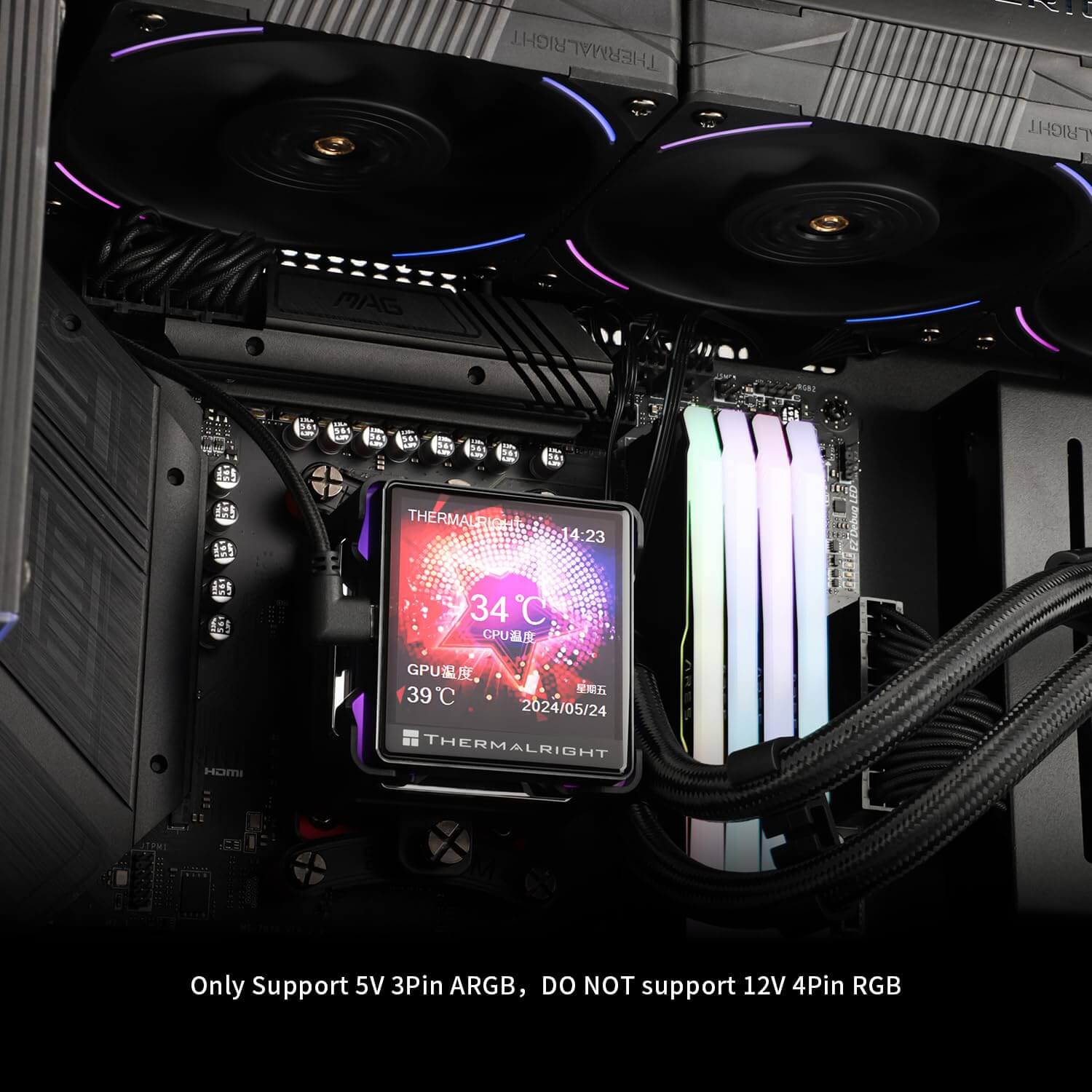 Thermalright Elite Vision 360 360mm ARGB AIO CPU Liquid Cooler with LCD Display