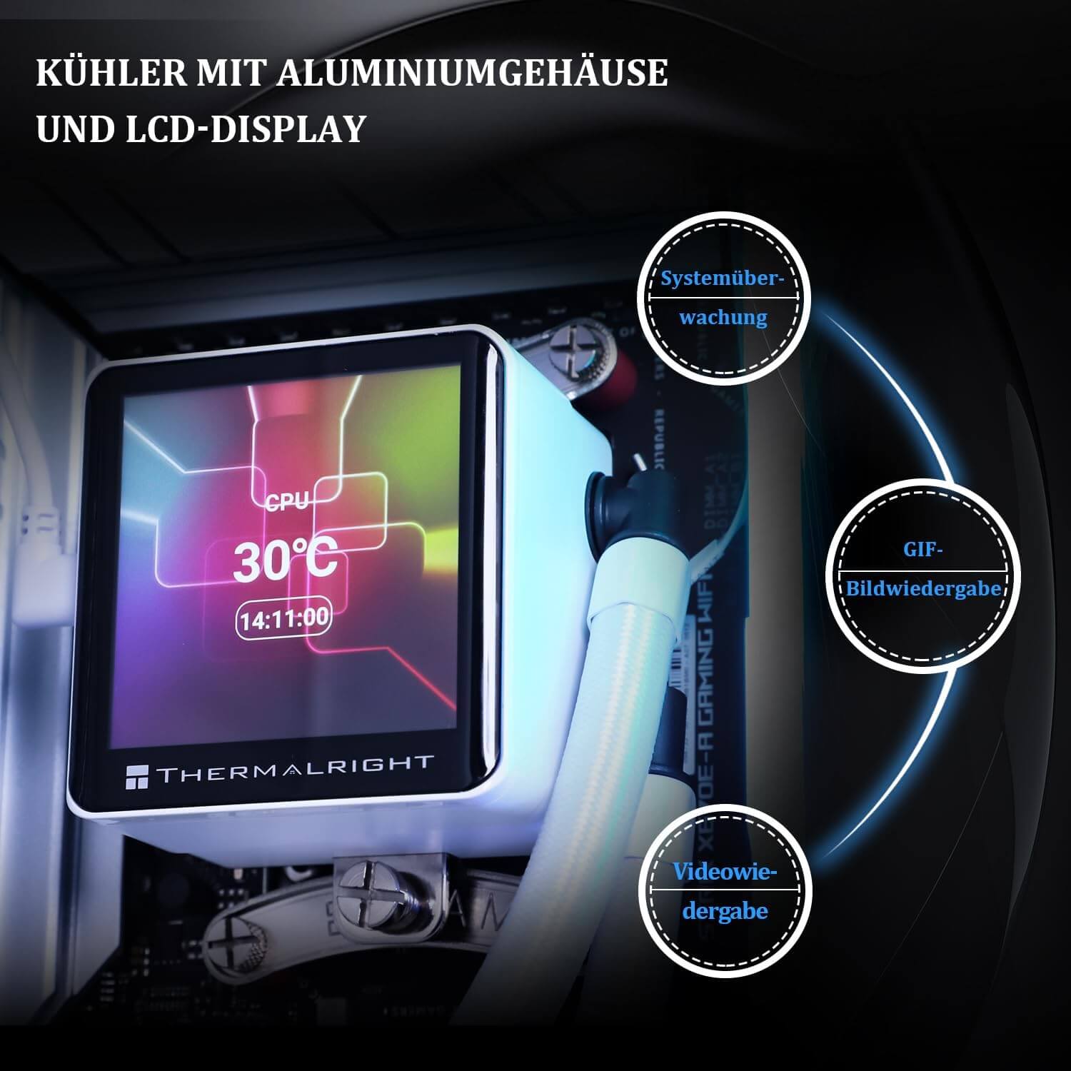 Thermalright Frozen Vision 360 360mm AIO CPU Liquid Cooler with 2.88 Inch IPS LCD Screen