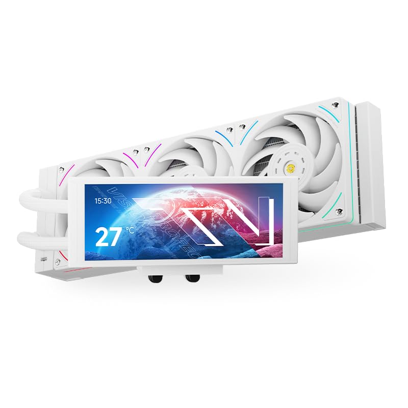Thermalright Trofeo Vision 360 ARGB 360mm AIO CPU Liquid Cooler with 6.86 inch Magnetic IPS LCD Screen - White