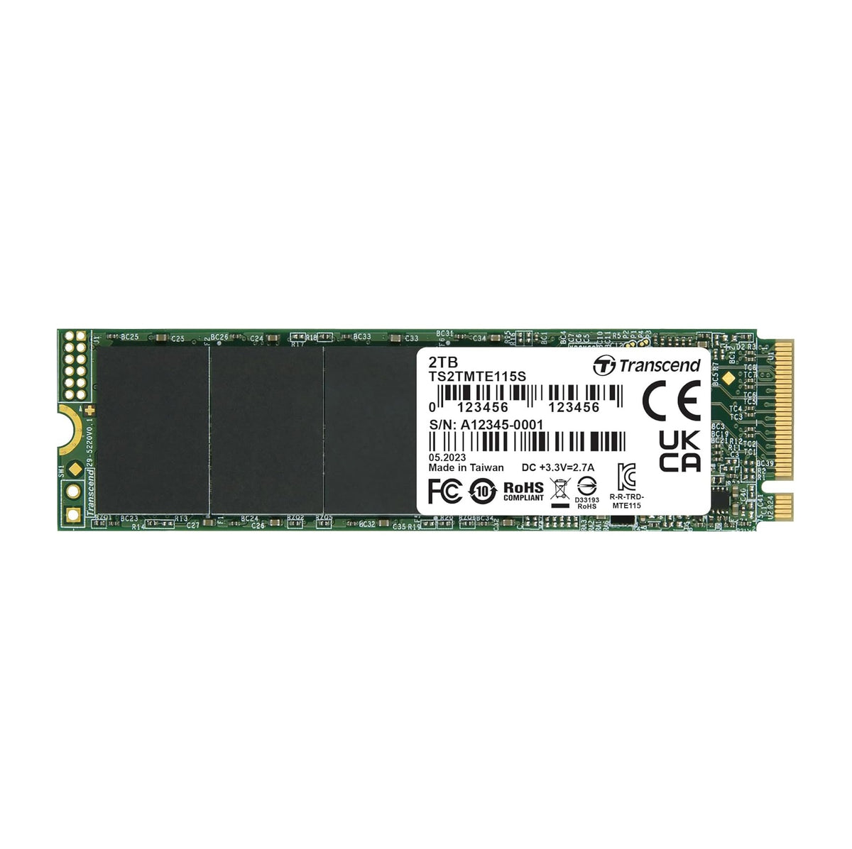 Transcend 115S 2TB M.2 Gen3x4 PCIe NVMe SSD
