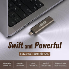 Transcend ESD330C 2TB USB 3.2 Gen2 Portable External SSD with Type C