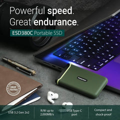 Transcend ESD380C 1TB USB 3.2 Gen 2x2 USB Type-C Portable External SSD