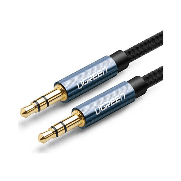 UGREEN 3.5mm Male to 3.5mm Male Cable Gold Plated Metal Case with Braid 1.5M - Blue
