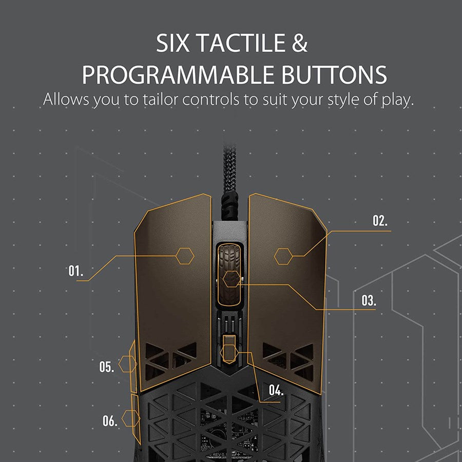 ASUS TUF Gaming M4 Air Ultralight Air Shell Wired Gaming Mouse