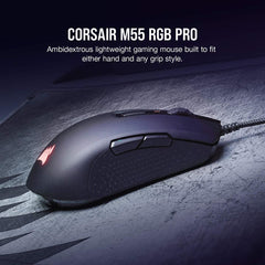 Corsair M55 RGB Pro Ambidextrous Multi-Grip Gaming Mouse