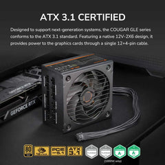Cougar GLE 1200W 80+ Gold Fully Modular Power Supply with PCIe 5.1 and ATX 3.1